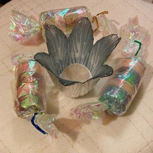 SILVER TULIP TEA LIGHT HOLDER by GREAT AMERICAN with 12 scented candles included